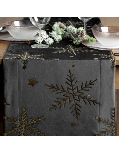 OBRUS ŚWIĄTECZNY 20 40 X 140 CM CZARNY
