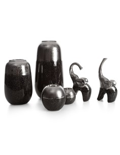 WAZON DEKORACYJNY LEO (01) O 17 X 31 CM SREBRNY 2