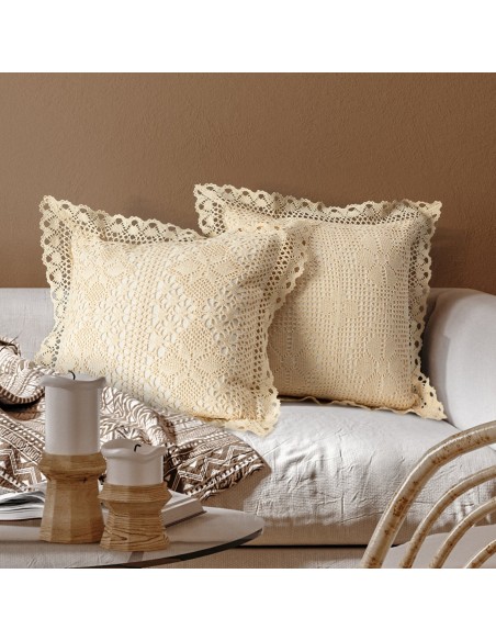 POSZEWKA MEGAN 40 X 40 CM JASNOBEŻOWY