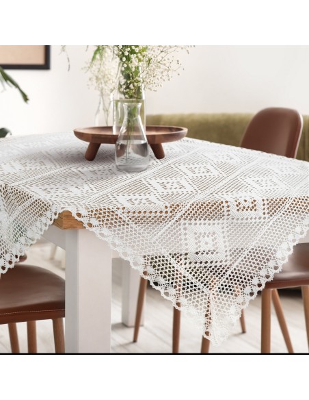 OBRUS OLIVIA 85 X 85 CM BIAŁY