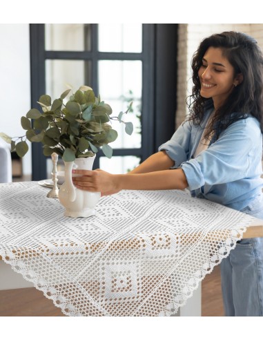 OBRUS OLIVIA 85 X 85 CM BIAŁY