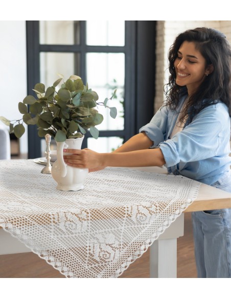 OBRUS ROSALY 85 X 85 CM BIAŁY