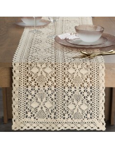 OBRUS MARY 40 X 140 CM JASNOBEŻOWY