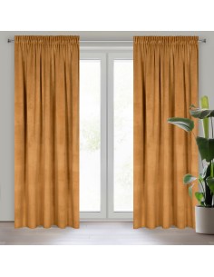 ZASŁONA GOTOWA MELANIE NA TAŚMIE 140 X 270 CM MIODOWY