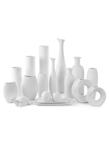 WAZON DEKORACYJNY RISO 18 X 9 X 26 CM BIAŁY