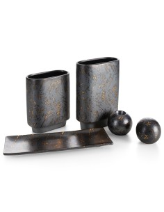 ŚWIECZNIK DEKORACYJNY ARIELA O 10 X 9 CM GRAFITOWY 2