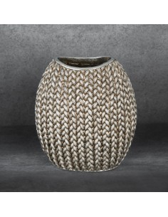 WAZON DEKORACYJNY MOLI 18 X 12 X 20 CM SREBRNY 2