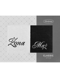 KOMPLET RĘCZNIKÓW MĄŻ ŻONA 47 X 37 X 7 CM BIAŁY