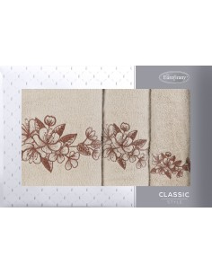 KOMPLET RĘCZNIKÓW 3 56 X 36 X 7 CM BEŻOWY