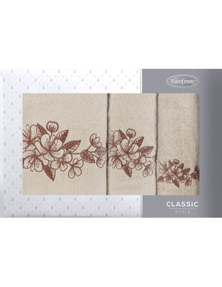 KOMPLET RĘCZNIKÓW 3 56 X 36 X 7 CM BEŻOWY