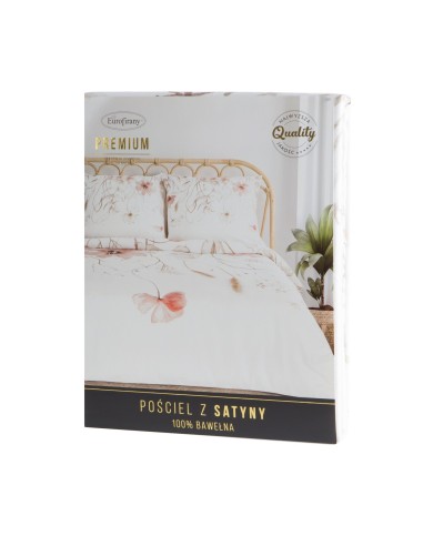 KOMPLET POŚCIELI SATYNOWEJ PREMIUM24 140 X 200 CM BIAŁY