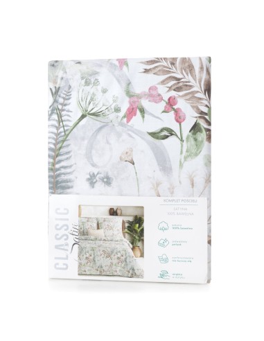 KOMPLET POŚCIELI SATYNOWEJ SPRING 47 220 X 200 CM BIAŁY