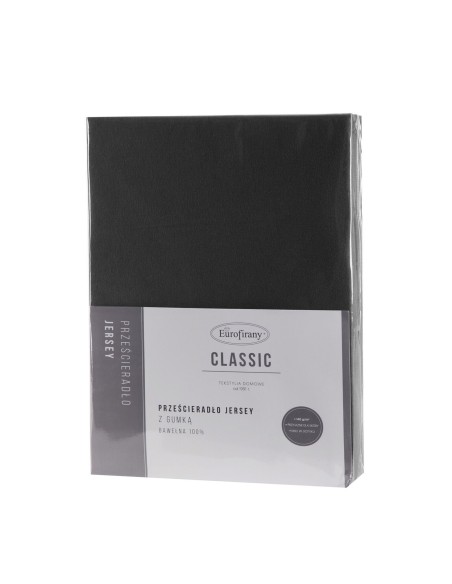 PRZEŚCIERADŁO JERSEY3 90 X 200 X 25 CM CZARNY