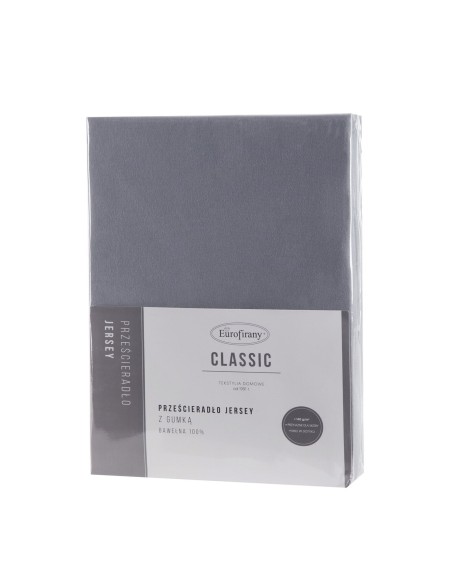 PRZEŚCIERADŁO JERSEY3 180 X 200 X 30 CM CIEMNOSTALOWY