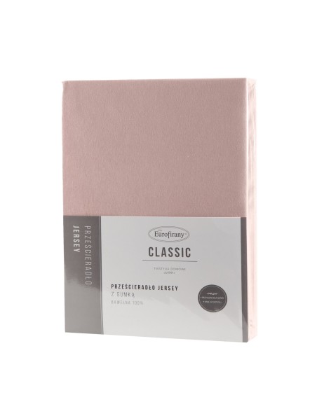 PRZEŚCIERADŁO JERSEY3 160 X 200 X 30 CM PUDROWY RÓŻ