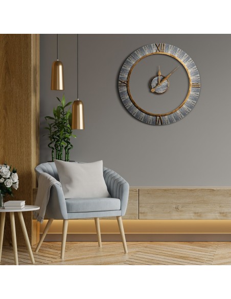 ZEGAR DEKORACYJNY 25 O 60 X 5 CM BRĄZOWY