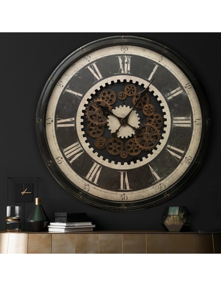 ZEGAR DEKORACYJNY 81 O 76 X 8 CM CZARNY