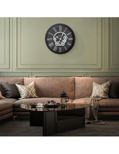 ZEGAR DEKORACYJNY 85 O 48 X 8 CM CZARNY