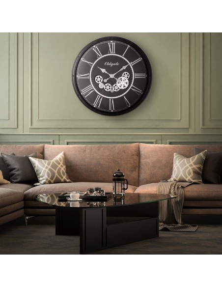 ZEGAR DEKORACYJNY 87 O 72 X 8 CM CZARNY