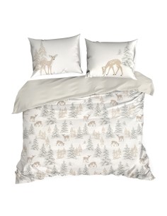 ŚWIĄTECZNY KOMPLET POŚCIELI FAWN 160 X 200 CM BIAŁY 2