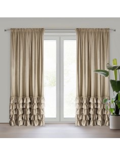 ZASŁONA GOTOWA CARLI NA TAŚMIE 140 X 270 CM CIEMNOBEŻOWY