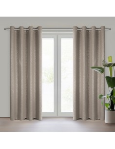 ZASŁONA GOTOWA OLETA 140 X 250 CM CIEMNOBEŻOWY