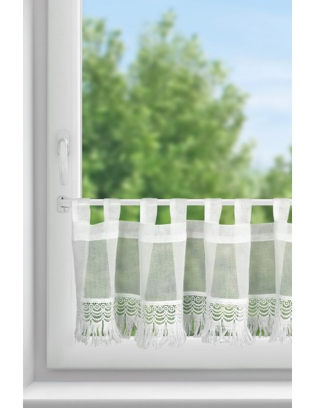 FIRANA GOTOWA ROXANA NA SZELKACH 150 X 30 CM BIAŁY