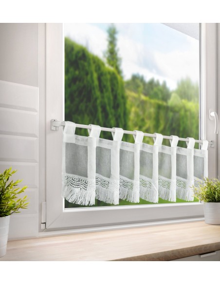 FIRANA GOTOWA ROXANA NA SZELKACH 150 X 30 CM BIAŁY