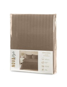 KOMPLET POŚCIELI SATYNOWEJ VERA 140 X 200 CM BRĄZOWY 2