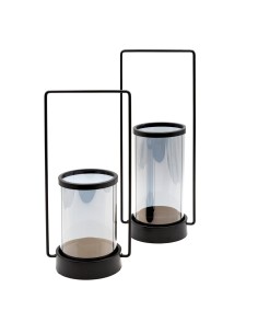 ŚWIECZNIK DEKORACYJNY WIKI (02) 15 X 12 X 37 CM CZARNY 2