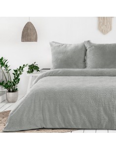 KOMPLET POŚCIELI FLANO 220 X 200 CM SREBRNY