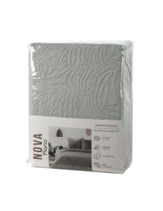 KOMPLET POŚCIELI FLANO 220 X 200 CM SREBRNY 2