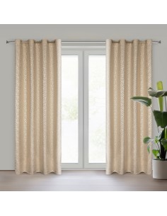 ZASŁONA GOTOWA SEMI 140 X 250 CM CIEMNOBEŻOWY