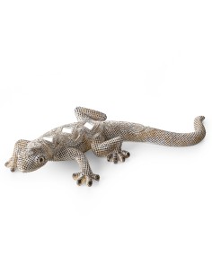 FIGURKA DEKORACYJNA GATOS 25 X 11 X 5 CM SREBRNY