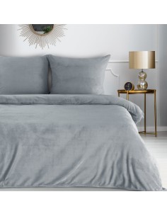 KOMPLET POŚCIELI FLANO 2 220 X 200 CM SREBRNY