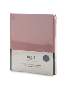 PRZEŚCIERADŁO Z GUMKĄ BASIC 180 X 200 X 30 CM PUDROWY RÓŻ 2