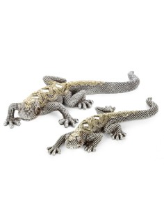 FIGURKA DEKORACYJNA GATOS 20 X 8 X 3 CM SREBRNY 2