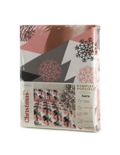 KOMPLET POŚCIELI ŚWIATECZNEJ AURA 220 X 200 CM RÓŻOWY 2