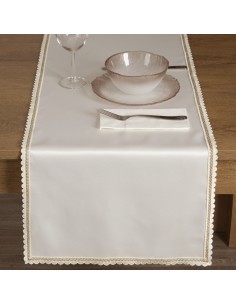 OBRUS LACE 40 X 180 CM KREMOWY