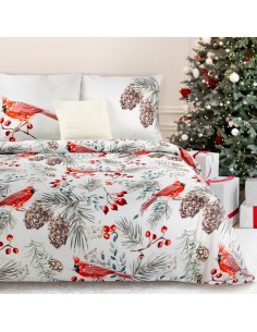 KOMPLET POŚCIELI ŚWIATECZNEJ WILLOW 220 X 200 CM BIAŁY