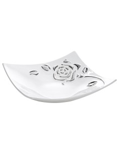 MISA DEKORACYJNA FLORESA (01) 28 X 28 X 9 CM BIAŁY