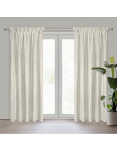 ZASŁONA GOTOWA ROSI NA TAŚMIE 140 X 270 CM CIEMNOBEŻOWY