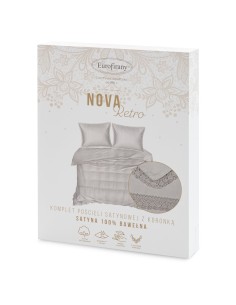 KOMPLET POŚCIELI RETRO 5 220 X 200 CM JASNOSZARY 2