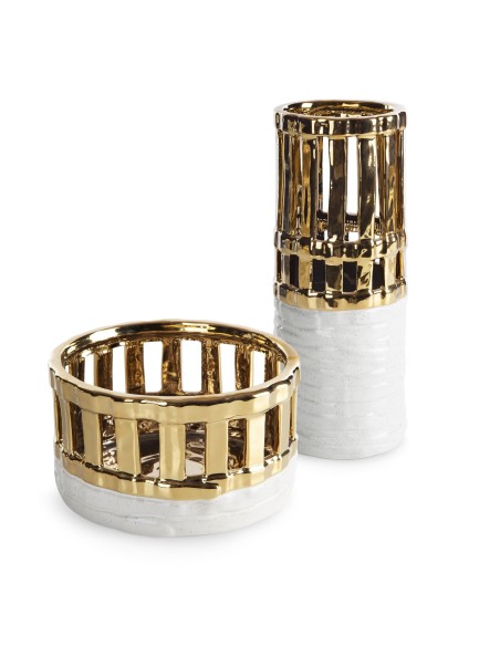 WAZON DEKORACYJNY MAELA (01) O 13 X 32 CM BIAŁY