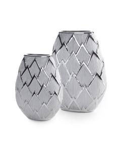 WAZON DEKORACYJNY SAELA (02) 25 X 11 X 34 CM SREBRNY 2