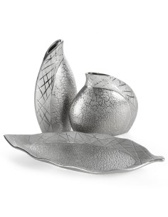 WAZON DEKORACYJNY ALIRA (02) 15 X 8 X 26 CM SREBRNY 2