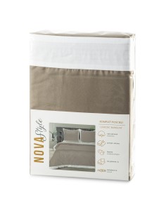 KOMPLET POŚCIELI LAURA 220 X 200 CM CIEMNOBEŻOWY 2