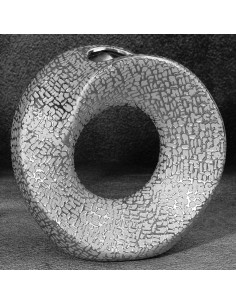 WAZON DEKORACYJNY RISO 23 X 9 X 22 CM SREBRNY 2