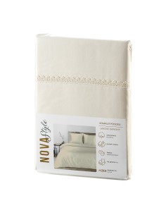 KOMPLET POŚCIELI LINDA 160 X 200 CM KREMOWY 2