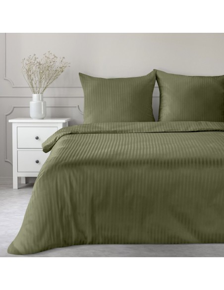KOMPLET POŚCIELI SATYNOWEJ VERA 160 X 200 CM OLIWKOWY